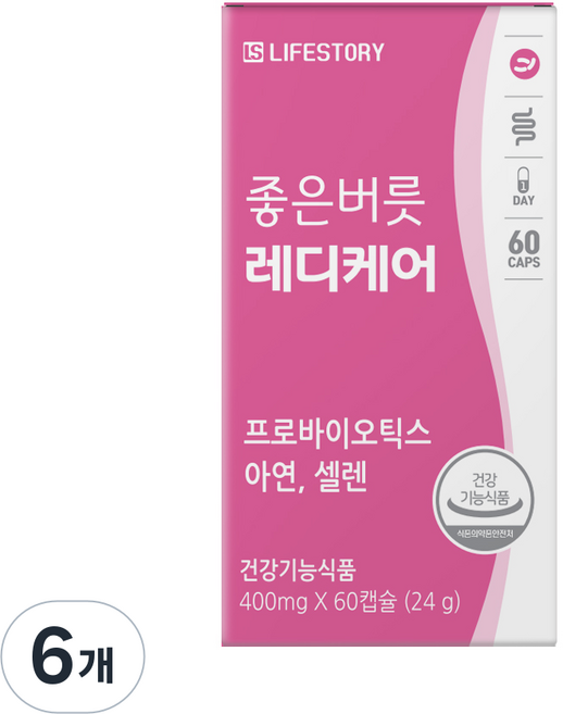 좋은버릇 레디케어 여성 질 유래 유산균, 60정, 6개