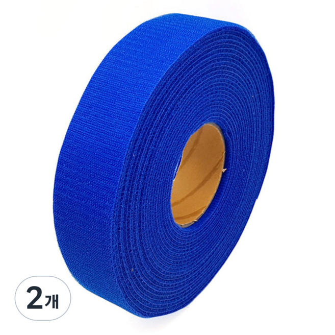 폭 5cm 국산 잘라쓰는 전선정리 암수한몸 양면벨크로타이 파란색 일반형, [1] 10미터 1롤, 2개