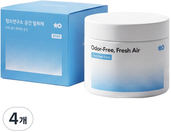 청소연구소 실내 고체 탈취제 클린솝향 300g 공간 탈취제 초강력 냄새제거 화장실 집안 담배냄새 제거, 4개, 300ml