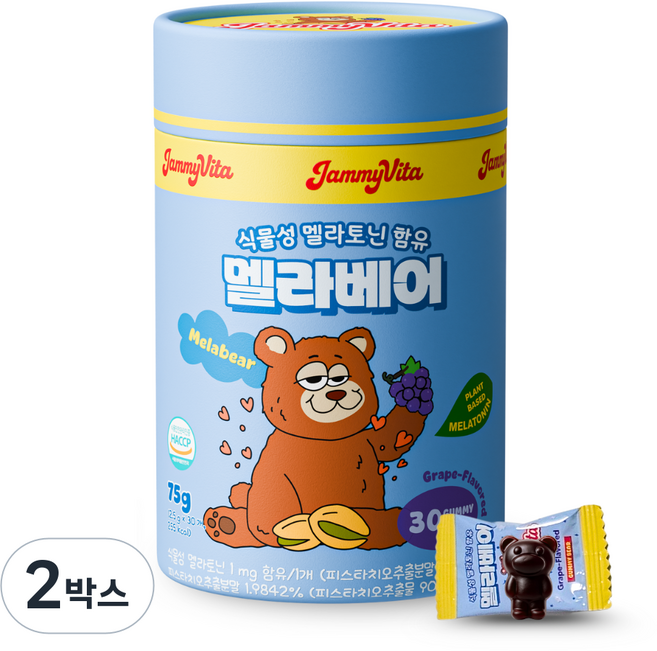 2위 - 자미비타 식물성 멜라토닌 젤리 멜라베어, 2박스, 30정