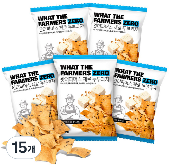 맛있는 건강 왓더파머스 오리지널 오븐에 구운 무설탕 두부과자 건강한 간식, 15개, 45g