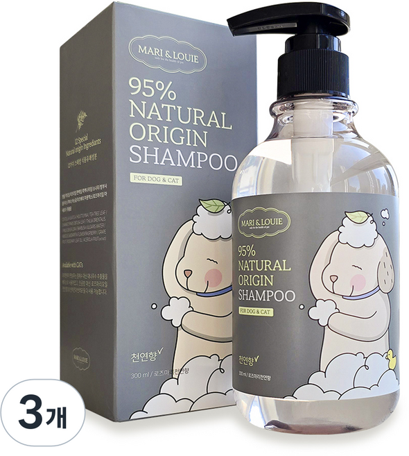 마리앤루이 펫샴푸 천연강아지샴푸 저자극 피부병 올인원 강아지샴푸, 300ml, 3개