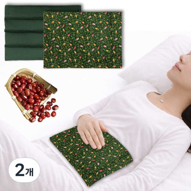 그린라이프 팥 다용도찜질팩(대) / 무늬커버 포함, 2개
