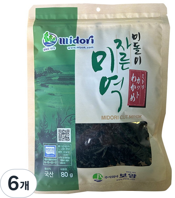 국내산 고흥 거금도 자른미역 건미역, 6개, 80g