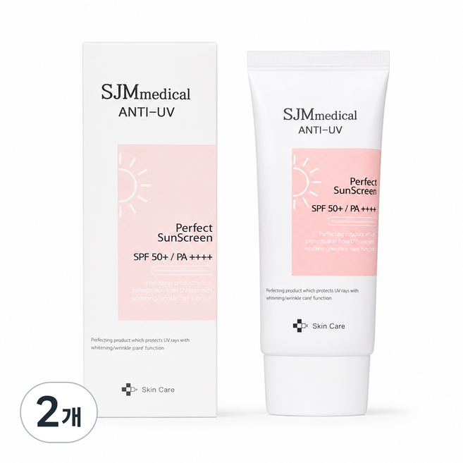 에스제이엠 안티 유브이 선크림 SPF50+ PA++++, 60g, 2개