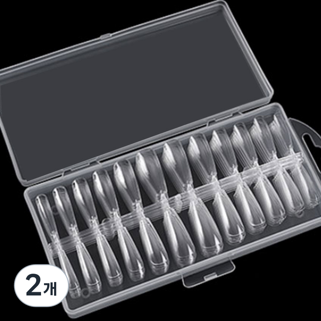 네일팁 240p 말랑 가짜손톱 네일연장 투명, 2개, 코핀240p