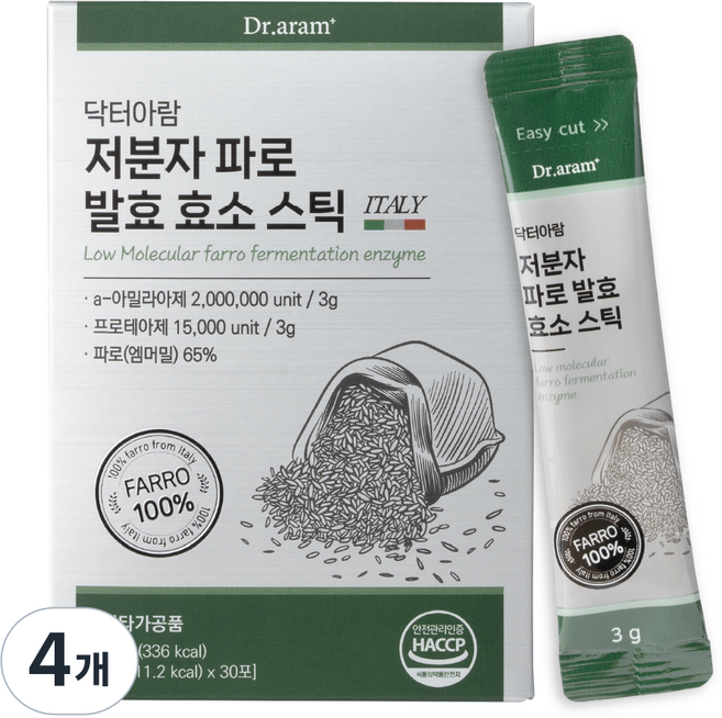 닥터아람 저분자 파로 발효 효소 스틱, 90g, 4개