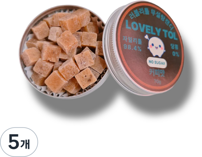 러블리톨 커피맛 무설탕자일리톨캔디, 5개, 70g