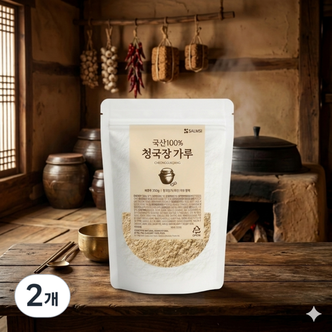 올바른 냄새없고 장건강 변비개선 국산 청국장가루, 2개, 300g