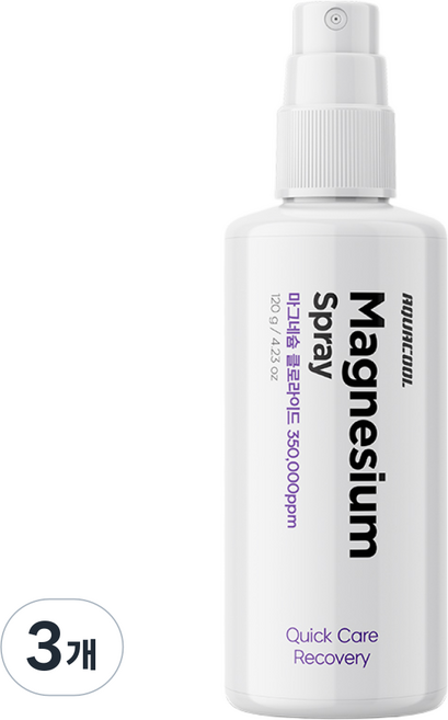 아쿠아쿨 마그네슘 스프레이 120g / 350000ppm 쿨+핫 뿌리는 신속케어, 3개, 1개입