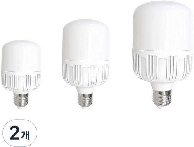 데이온 LED전구 보안등 램프 크림벌브, 40W, E39, 2개, 주광색