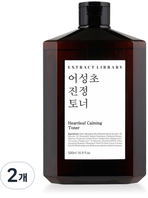 엑스트랙트라이브러리 어성초 진정 에센스 토너, 2개, 500ml