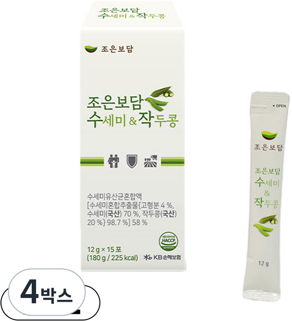 조은보담 수세미 앤 작두콩 건강즙, 4박스, 15개입, 12g