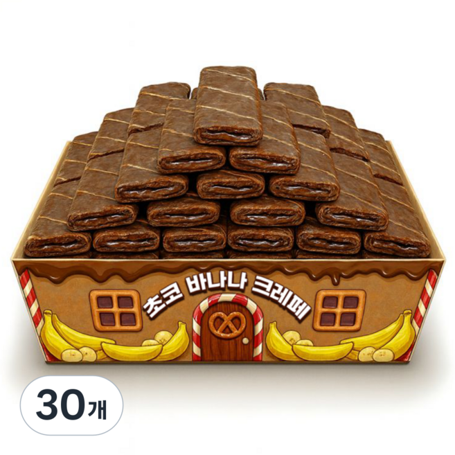 스낵큐 노브랜드 과자, 30개, 초코바나나 크레페