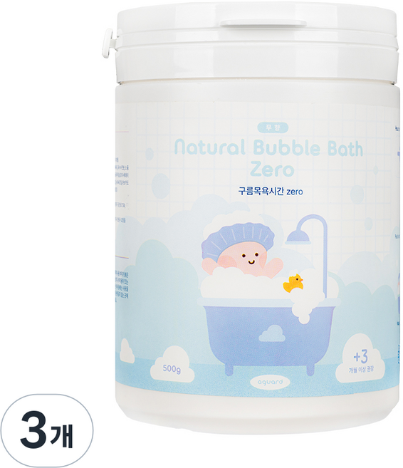 아가드 구름목욕시간 제로 대팩 (25회분) 유아 아기 거품 목욕 입욕제 버블 폼, 3개, 500g
