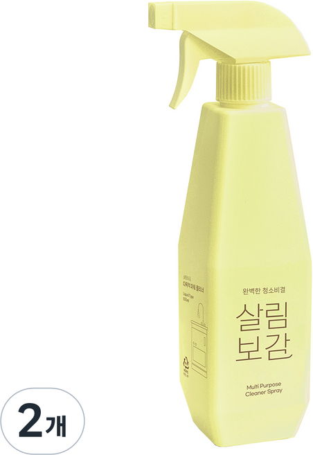 살림보감 다목적 파워 클리너 초강력 오븐 주방 기름때 제거제 클리너 전자렌지 에어프라이어 인덕션 가스렌지 후드 전자레인지 찌든 때, 2개, 550ml