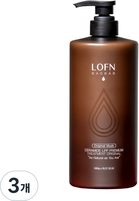 로픈 바오밥 세라마이드 엘피피 프리미엄 헤어 트리트먼트 오리지널 오리엔탈머스크 1000g, 3개