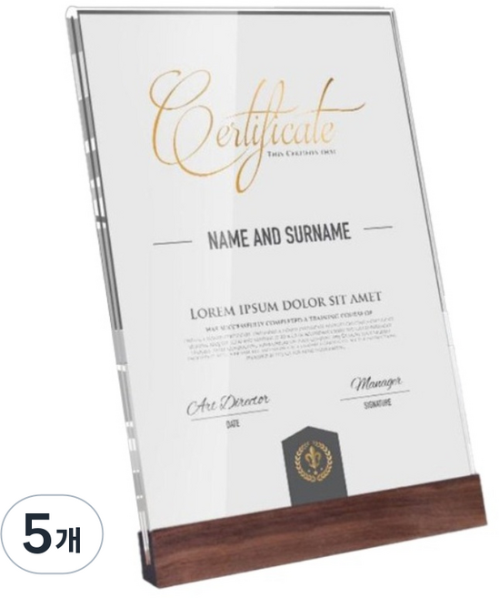 마벨인홈 포토 프레임 크로스 스탠드 액자 A4 가로형세로형, 월넛색, 5개