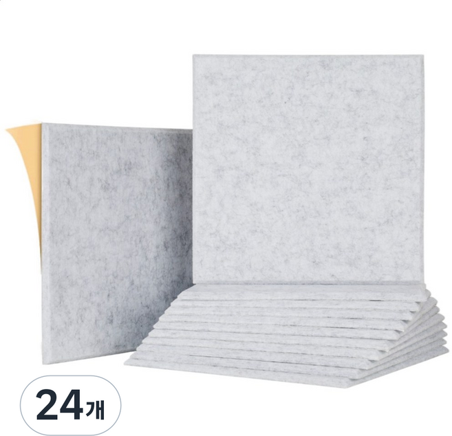 접착식 인테리어 9T 방음판 흡음재 30cm 30cm, 24개, 그레이