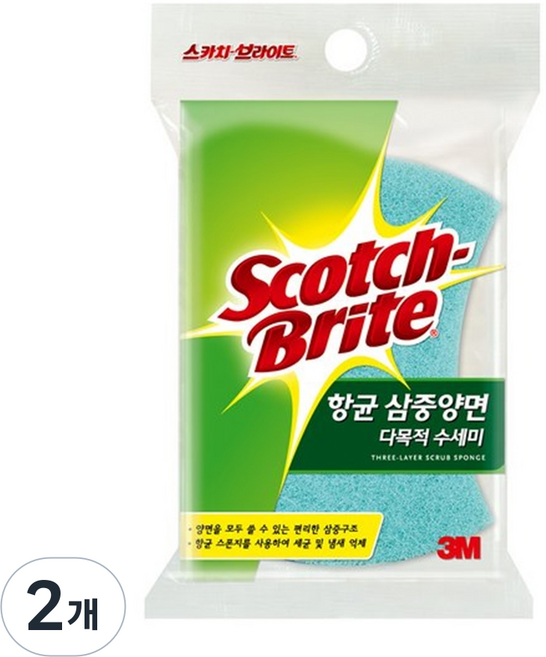 스카치브라이트 다목적 수세미, 1개입, 2개