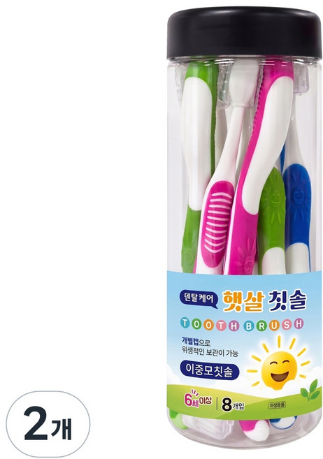 덴탈케어 어린이 햇살 칫솔 8P 칫솔 대용량 국내제조, 2개, 8개입