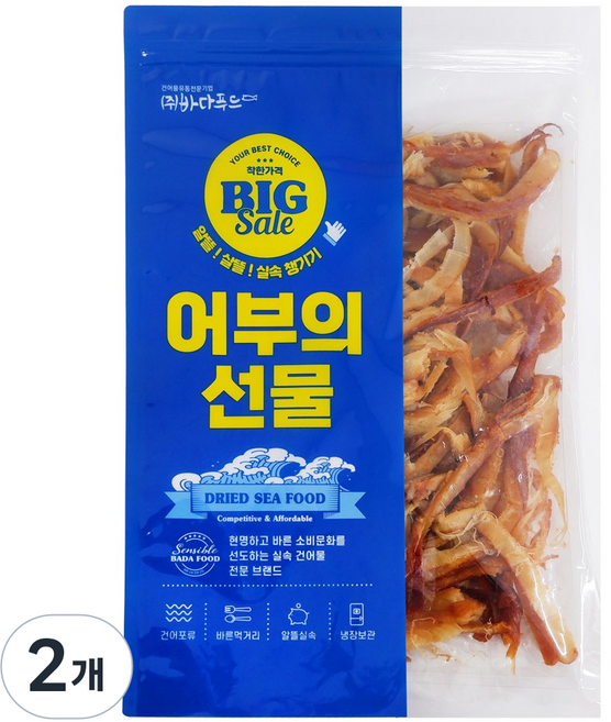 바다푸드 페스츄리 오징어 바베큐맛 마른안주 술안주 캠핑음식, 2개, 500g