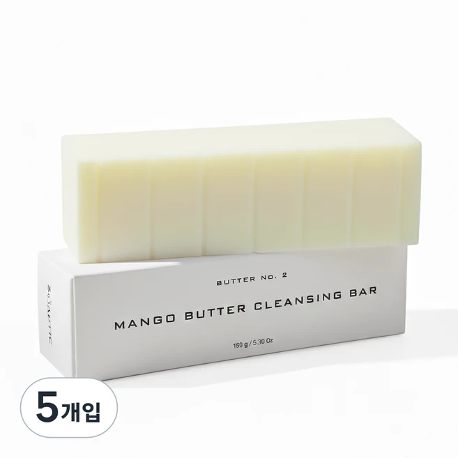솝틱 망고버터 호호바 클렌징바 비누 올인원, 5개입, 150g - 쿠팡