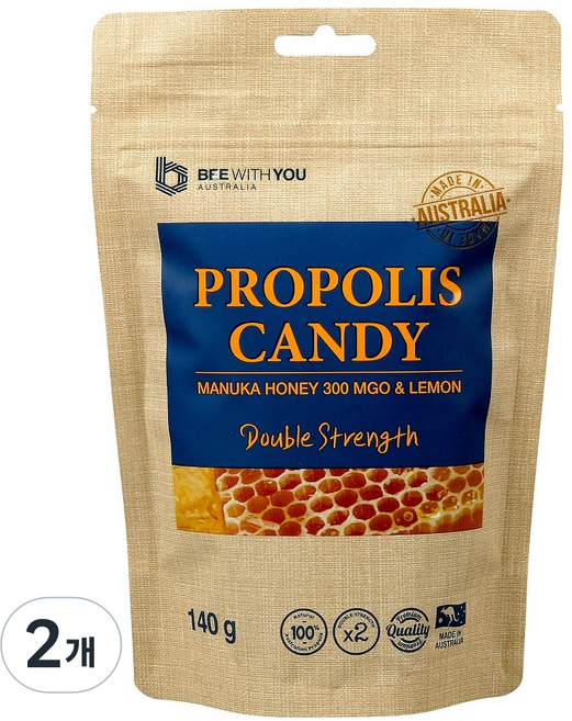 비윗유 호주직수입 프로폴리스 마누카 꿀 목캔디 입덧사탕, 140g, 2개