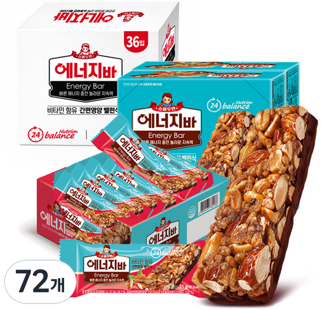 슈퍼우먼 에너지바, 35g, 72개