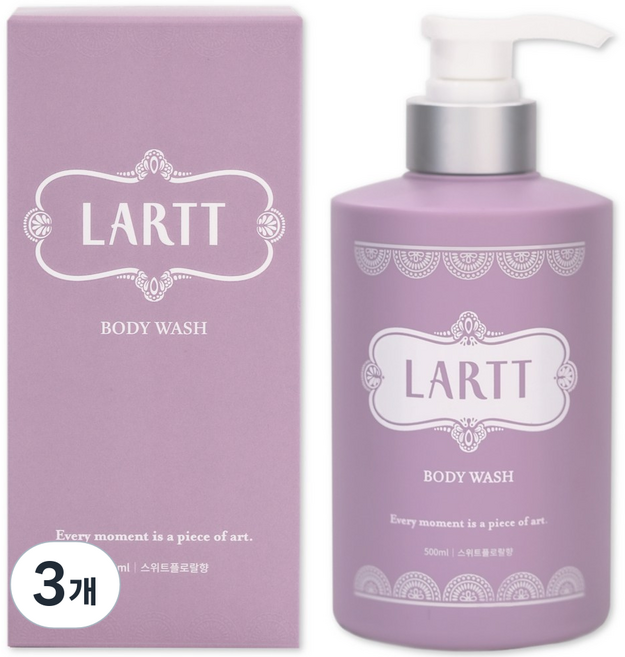 라르트 노네랄 노인냄새 땀 체취 제거 천연 바디워시 스위트플로랄향, 500ml, 3개