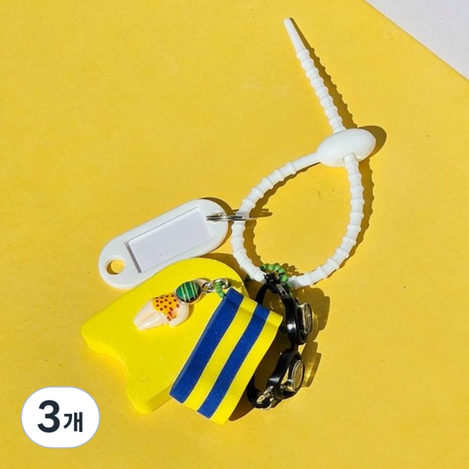 올데이오브제 수영키링 킥판 풀부이 수영가방키링 풀세트, 3개, B Type:도트걸