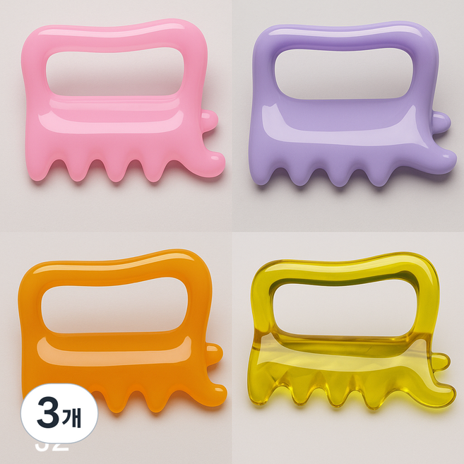 J2 STYLE 이세희 이시영 연예인 정품 괄사마사지, 퍼플, 3개