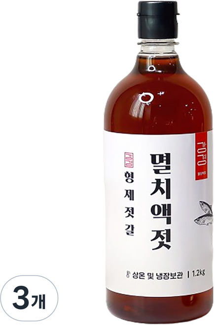 강경 국산 멸치액젓 진한 원액, 1.2kg, 3개