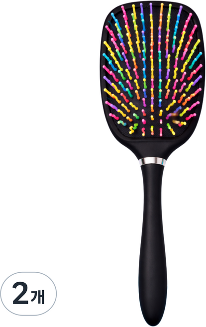 홈에이드 엉킴케어 패들브러쉬, 2개, 레인보우
