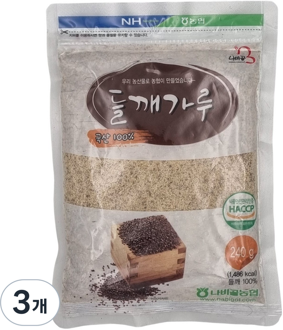 [농협] 함평 나비골농협 국산 탈피 들깨가루, 240g, 3개