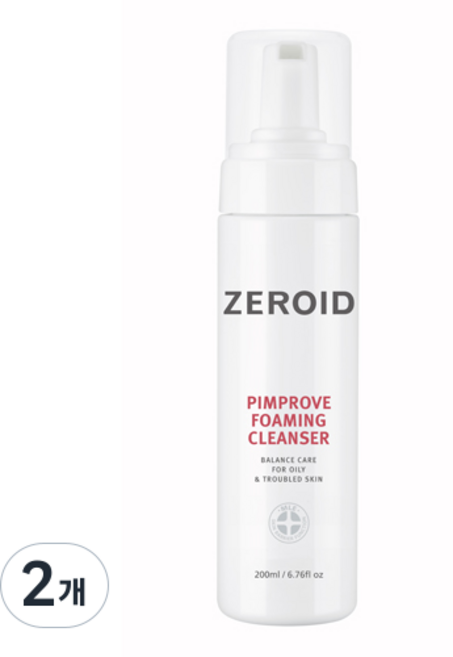 제로이드 핌프로브 포밍 클렌저, 200ml, 2개