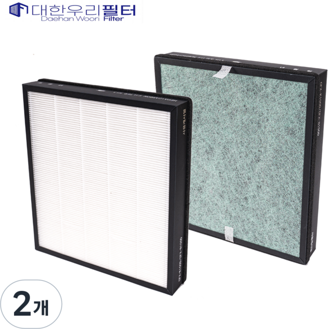 대한우리필터 삼성 공기청정기 블루스카이 3100필터호환 CFX-K100D H13 프리미엄, 2개, 프리+헤파+탈취