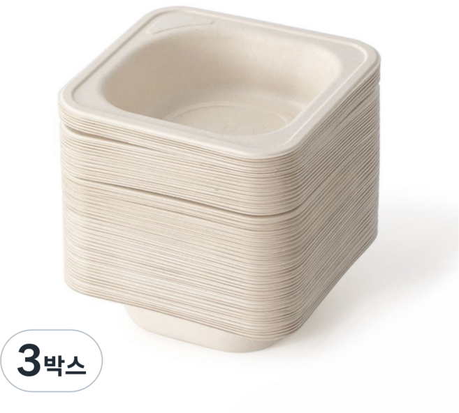 쿨키즈 친환경 강아지 고양이 밥그릇 천연소재 경사형 일회용 식기, 리필 30개, 3박스