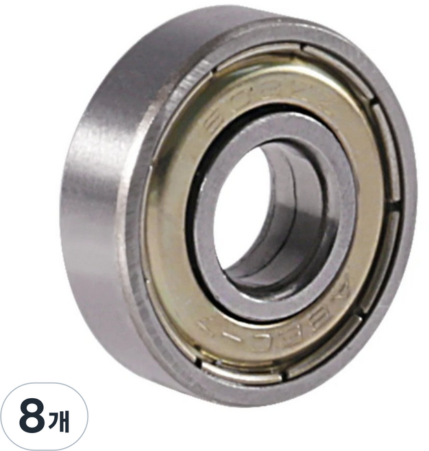 Themoreshop 인라인 베어링 볼베어링 608ZZ 폐쇄형 4P, 8개, 실버
