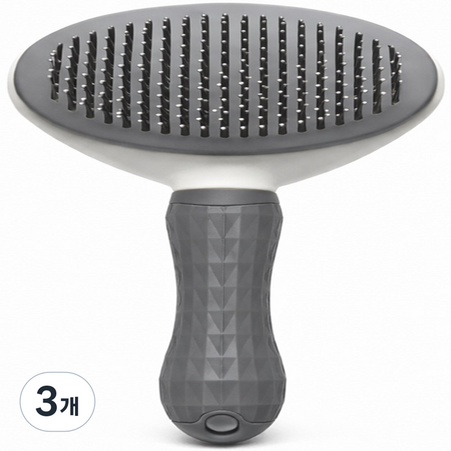 이보다 원터치 애견브러쉬 안아픈 강아지빗 말티푸 비숑 강아지 고양이 겸용, 3개, 그레이