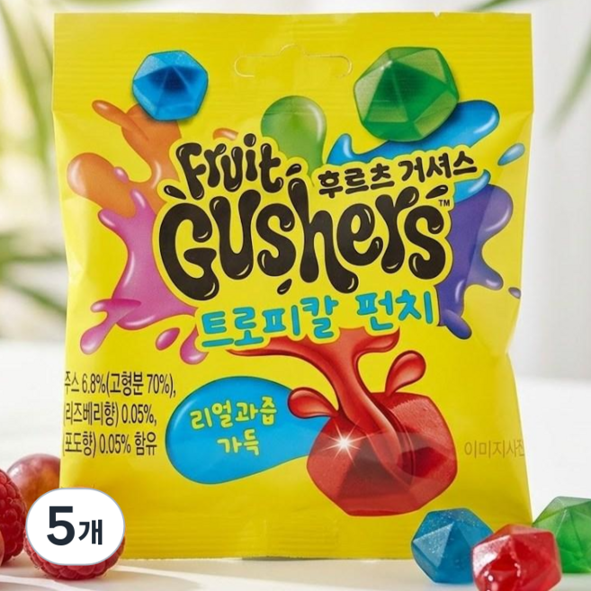 후르츠 거셔스 트로피칼 펀치 젤리, 5개, 40g