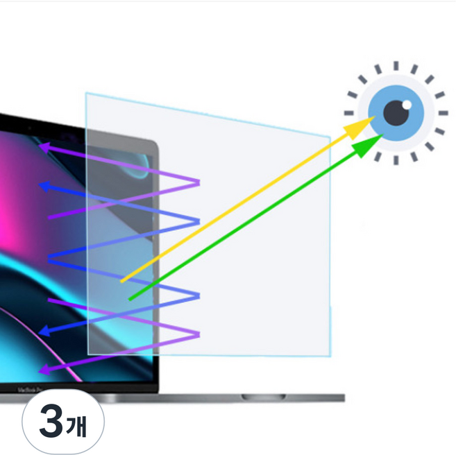 헤이맨 맥북 프로 13 M1 M2 A2338 블루라이트 액정 보호 필름, 3개