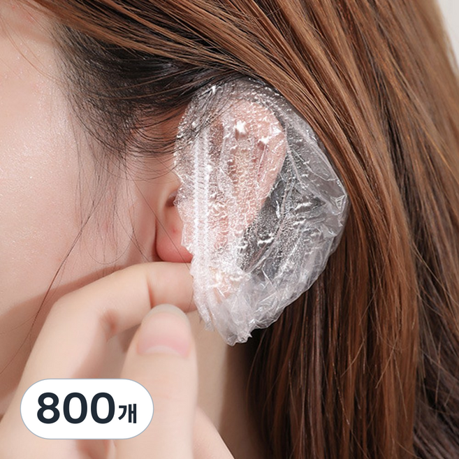 일회용 비닐 귀덮개 셀프염색 귀보호 커버, 800개, 투명