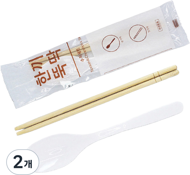 [광고] 사자팩 한끼뚝딱 수저세트 175mm 개별포장, 2개, 50개