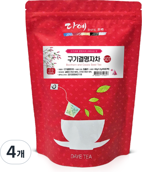 다예 구기결명자차 삼각티백, 1.2g, 50개입, 4개
