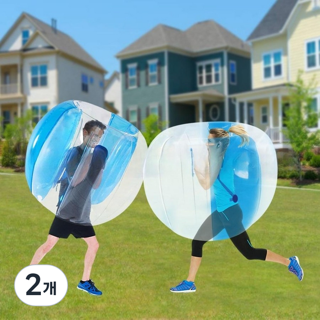 선호그룹 버블슈트 대여 워킹볼 범퍼볼 에어범퍼 에어바운스 에어볼 명랑 명량 운동회 탱탱볼 데굴이 풍선범퍼, 120cm 파랑, 2개