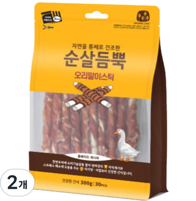 순살듬뿍 오리말이스틱 30P, 300g, 2개