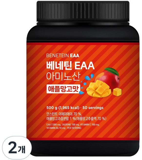 베네틴 EAA 7000 필수 아미노산 보충제 애플망고맛, 2개, 500g