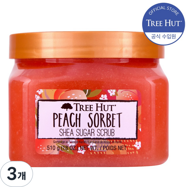 트리헛 시어 슈가 스크럽 피치 소르베, 510g, 3개