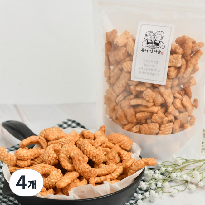 유나건어물 단짠 바삭한 오징어맛칩, 4개, 150g
